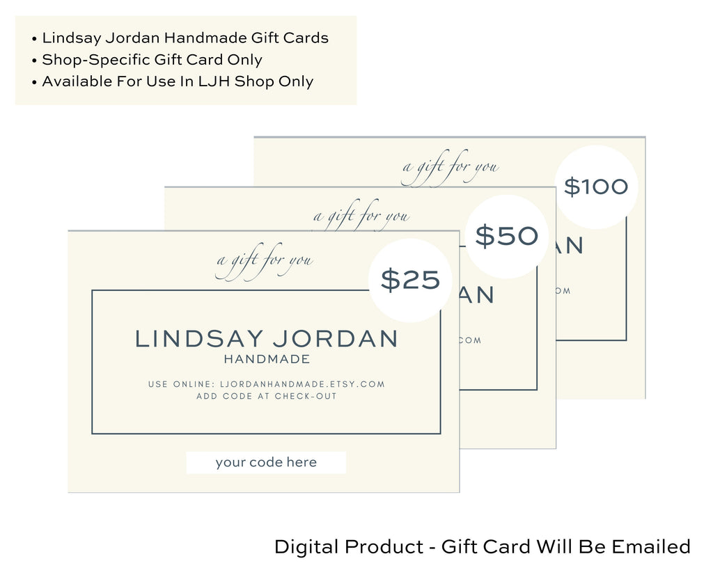 Gift Card Lindsay Jordan Handmade Shop Gift Card Available image 1